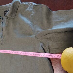 Tahari Women’s 100% Linen ¾ Sleeve Top Pullover Blouse Size 2X Tunic